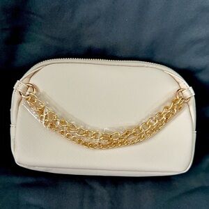 Elegant Cream Chain Belt Bag